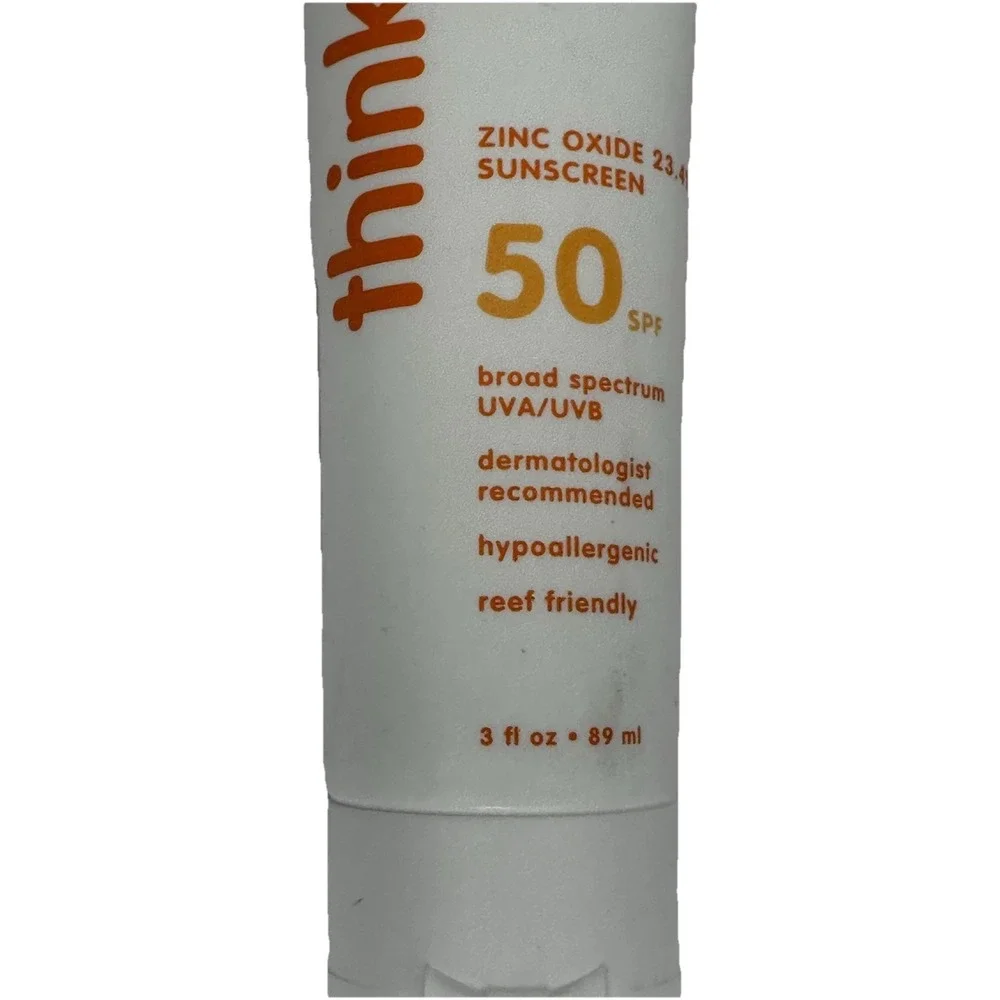 Thinkbaby SPF 50+ Baby Mineral Sunscreen 3oz Lot of 2 Zinc Oxide Water Resistant